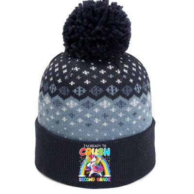 Im Ready To Crush Second Grade Unicorn Back To School Gift The Baniff Cuffed Pom Beanie