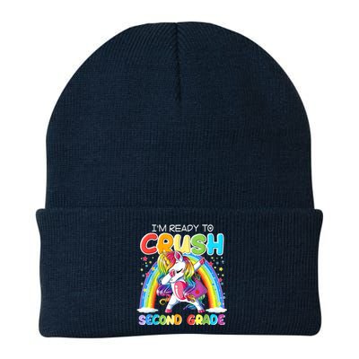 Im Ready To Crush Second Grade Unicorn Back To School Gift Knit Cap Winter Beanie