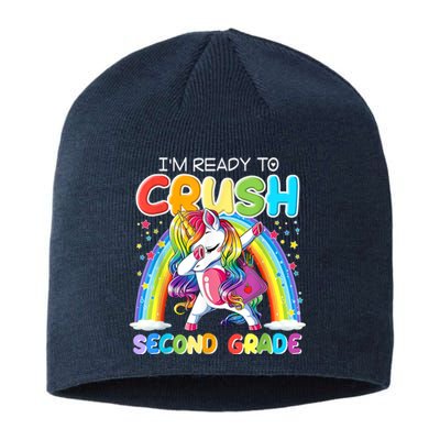 Im Ready To Crush Second Grade Unicorn Back To School Gift Sustainable Beanie