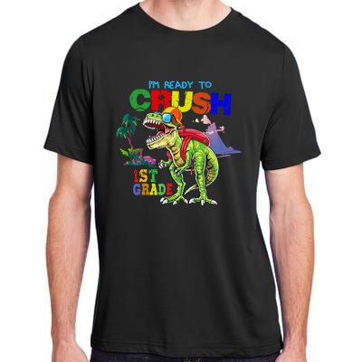 I'm Ready To Crush 1st Grade Back to School Dinosaur Adult ChromaSoft Performance T-Shirt