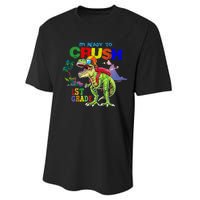 I'm Ready To Crush 1st Grade Back to School Dinosaur Performance Sprint T-Shirt