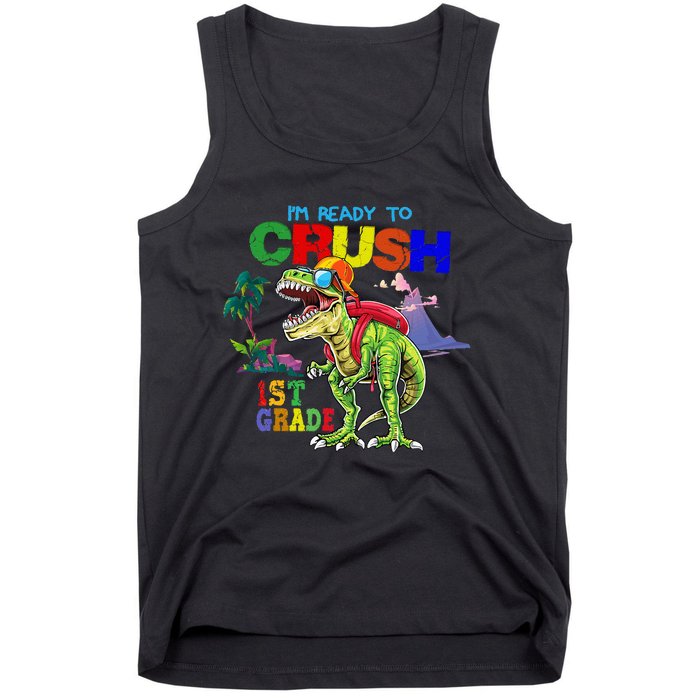 I'm Ready To Crush 1st Grade Back to School Dinosaur Tank Top