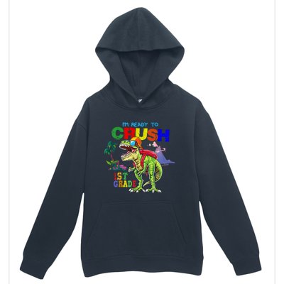 I'm Ready To Crush 1st Grade Back to School Dinosaur Urban Pullover Hoodie