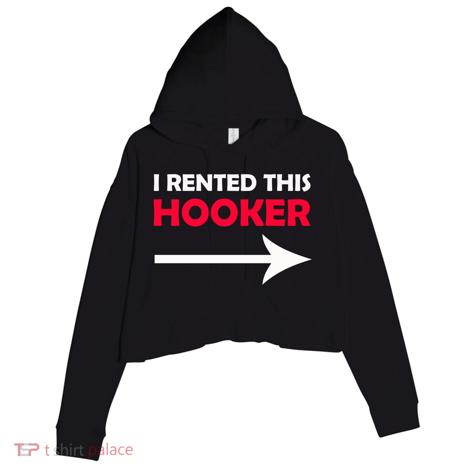 I Rented This Hooker Crop Fleece Hoodie