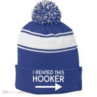 I Rented This Hooker Right No Scratch Stripe Pom Pom Beanie