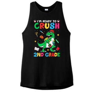 I'm Ready To Crush 2nd Grade Dinosaur Back To School Ladies PosiCharge Tri-Blend Wicking Tank