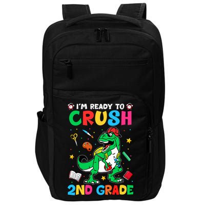 I'm Ready To Crush 2nd Grade Dinosaur Back To School Impact Tech Backpack