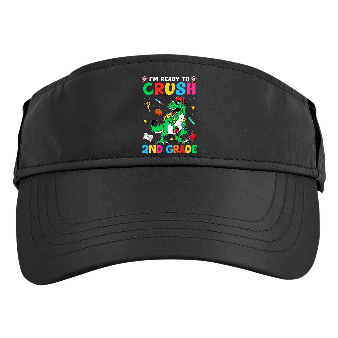 I'm Ready To Crush 2nd Grade Dinosaur Back To School Adult Drive Performance Visor