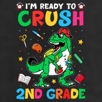 I'm Ready To Crush 2nd Grade Dinosaur Back To School Adult Drive Performance Visor