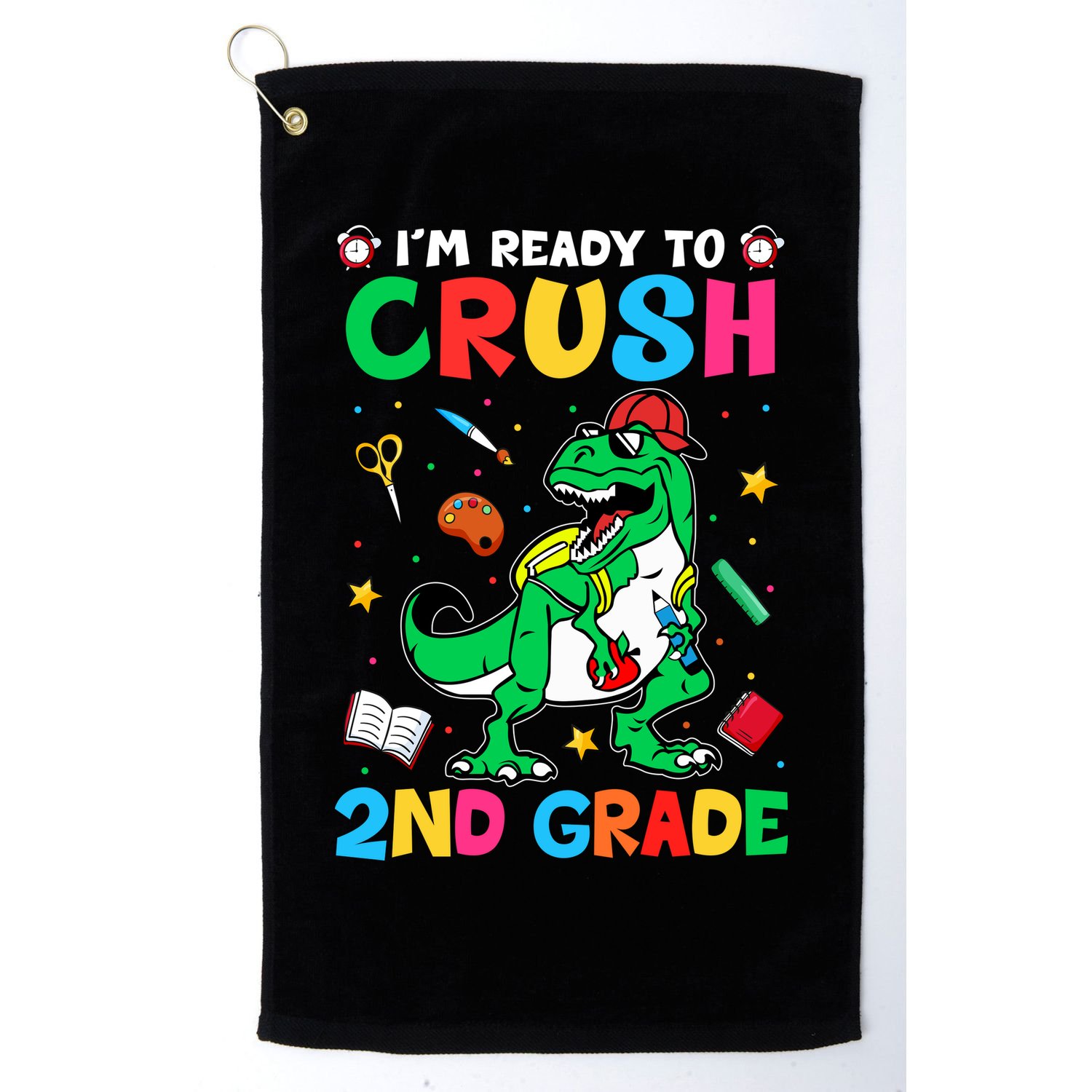 I'm Ready To Crush 2nd Grade Dinosaur Back To School Golf Towel