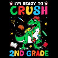 I'm Ready To Crush 2nd Grade Dinosaur Back To School Women's Crop Top Tee