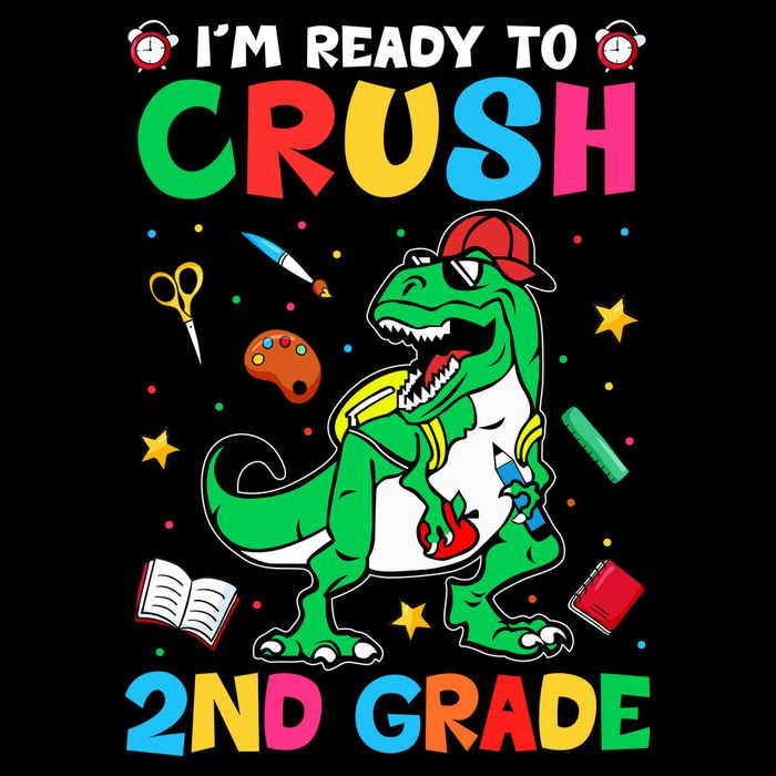I'm Ready To Crush 2nd Grade Dinosaur Back To School Women's Crop Top Tee