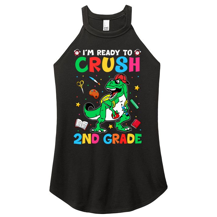 I'm Ready To Crush 2nd Grade Dinosaur Back To School Women's Perfect Tri Rocker Tank