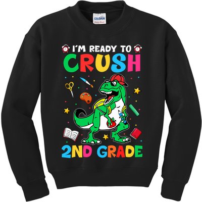 I'm Ready To Crush 2nd Grade Dinosaur Back To School Kids Sweatshirt