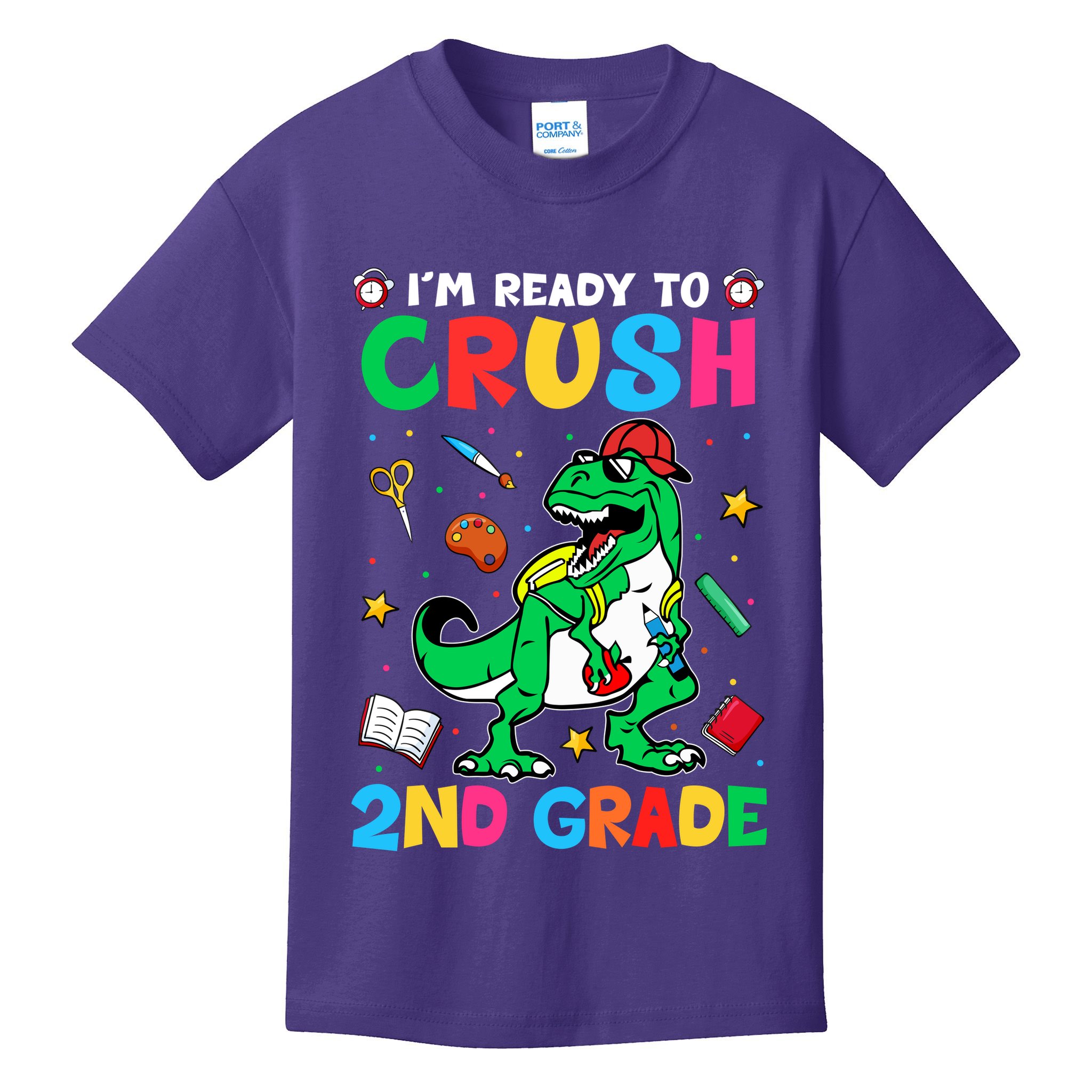 I'm Ready To Crush 2nd Grade Dinosaur Back To School Kids T-Shirt