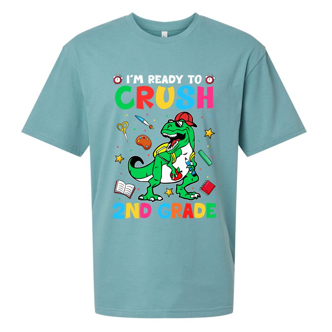 I'm Ready To Crush 2nd Grade Dinosaur Back To School Sueded Cloud Jersey T-Shirt