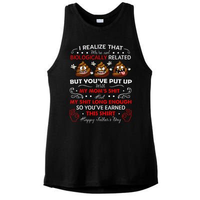 I Realize That Were Not Biologically Related Funny Stepdad Ladies PosiCharge Tri-Blend Wicking Tank