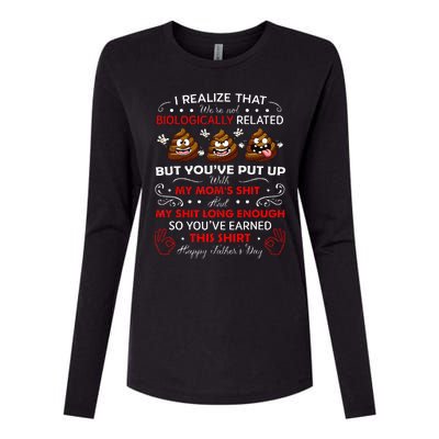 I Realize That Were Not Biologically Related Funny Stepdad Womens Cotton Relaxed Long Sleeve T-Shirt