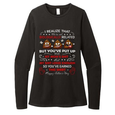 I Realize That Were Not Biologically Related Funny Stepdad Womens CVC Long Sleeve Shirt