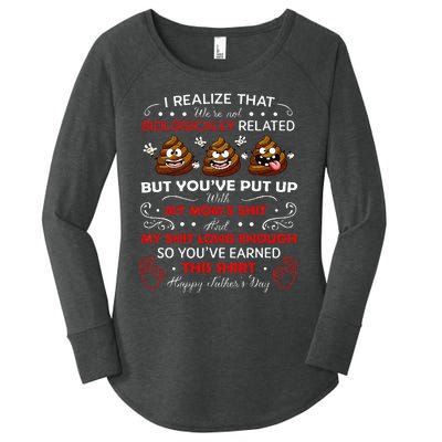 I Realize That Were Not Biologically Related Funny Stepdad Women's Perfect Tri Tunic Long Sleeve Shirt