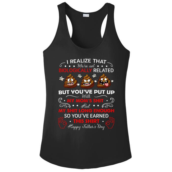 I Realize That Were Not Biologically Related Funny Stepdad Ladies PosiCharge Competitor Racerback Tank