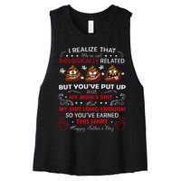 I Realize That Were Not Biologically Related Funny Stepdad Women's Racerback Cropped Tank