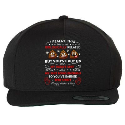 I Realize That Were Not Biologically Related Funny Stepdad Wool Snapback Cap