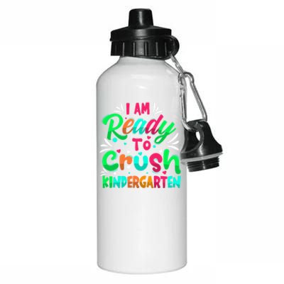 Im Ready To Crush Kindergarten Happy First Day Of School Cool Gift Aluminum Water Bottle