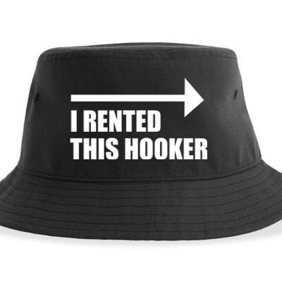 I Rented This Hooker Offensive Funny Saying Sustainable Bucket Hat