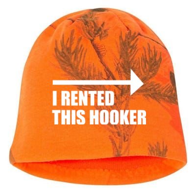 I Rented This Hooker Offensive Funny Saying Kati - Camo Knit Beanie