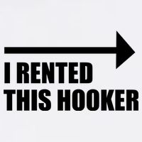 I Rented This Hooker Offensive Funny Saying Garment-Dyed Sweatshirt