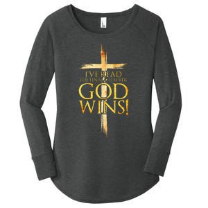 IVe Read The Final Chapter God Wins Christian Faith Cross Women's Perfect Tri Tunic Long Sleeve Shirt