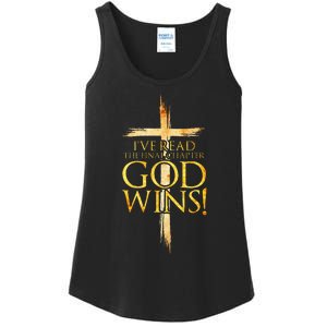 IVe Read The Final Chapter God Wins Christian Faith Cross Ladies Essential Tank