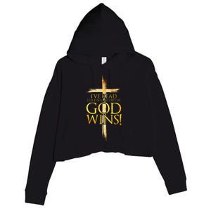 IVe Read The Final Chapter God Wins Christian Faith Cross Crop Fleece Hoodie