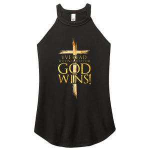 IVe Read The Final Chapter God Wins Christian Faith Cross Women's Perfect Tri Rocker Tank