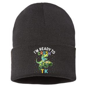 Im Ready To Crush TK Dinosaur Back To School TK Funny Sustainable Knit Beanie