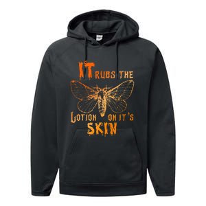 It Rubs The Lotion On ItS Skin Funny Apparel Performance Fleece Hoodie