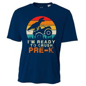 Im Ready To Crush Pre K Dino Monster Truck Back To School Cooling Performance Crew T-Shirt