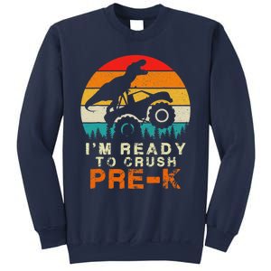 Im Ready To Crush Pre K Dino Monster Truck Back To School Sweatshirt