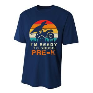 Im Ready To Crush Pre K Dino Monster Truck Back To School Performance Sprint T-Shirt