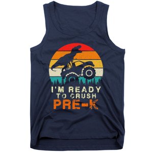 Im Ready To Crush Pre K Dino Monster Truck Back To School Tank Top