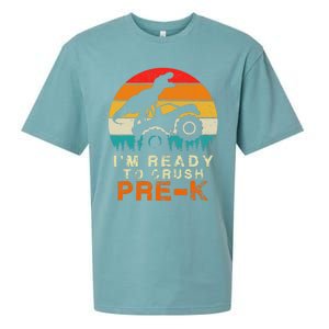 Im Ready To Crush Pre K Dino Monster Truck Back To School Sueded Cloud Jersey T-Shirt