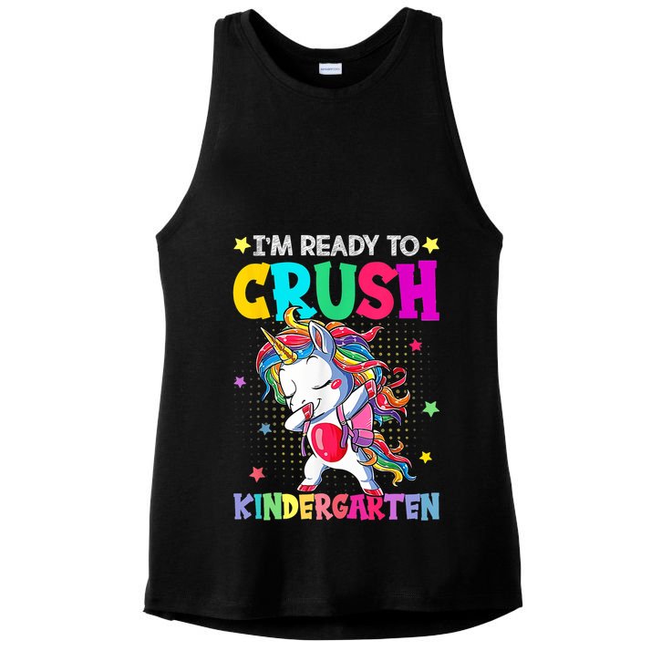 Im Ready To Crush Kindergarten Happy First Day Of School Ladies PosiCharge Tri-Blend Wicking Tank