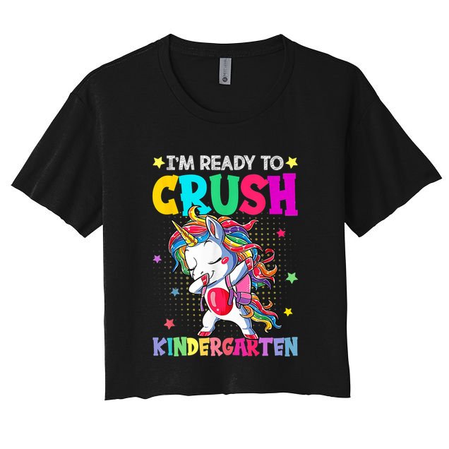 Im Ready To Crush Kindergarten Happy First Day Of School Crop Top