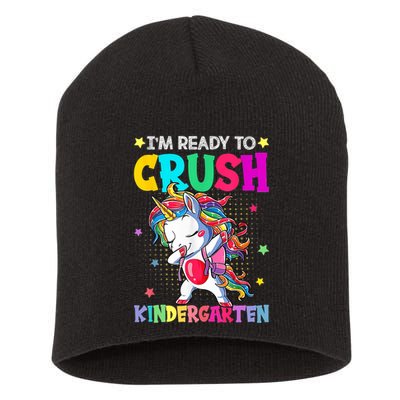 Im Ready To Crush Kindergarten Happy First Day Of School Short Acrylic Beanie