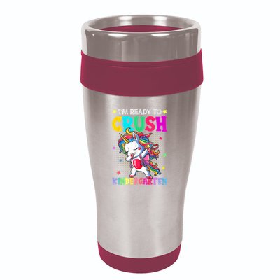 Im Ready To Crush Kindergarten Happy First Day Of School 16oz Travel Tumbler