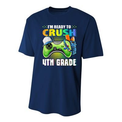 Im Ready To Crush 4th Grade Back To School Video Game Boy Youth Performance Sprint T-Shirt