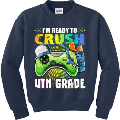 Im Ready To Crush 4th Grade Back To School Video Game Boy Kids Sweatshirt