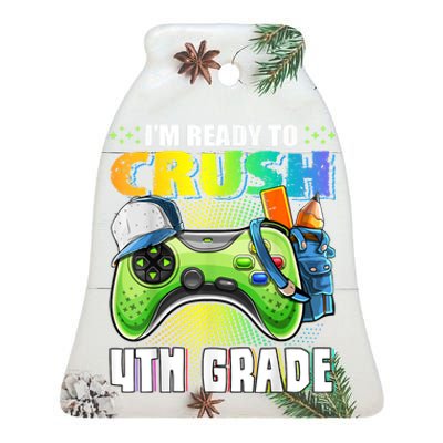 Im Ready To Crush 4th Grade Back To School Video Game Boy Ceramic Bell Ornament