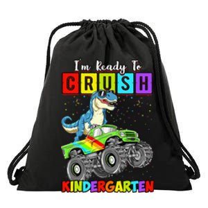 I'm Ready To Crush Kindergarten Dinosaur Back To School Drawstring Bag